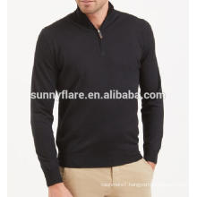 Long Sleeves Men's Fit Cashmere Sweater With Half Zip